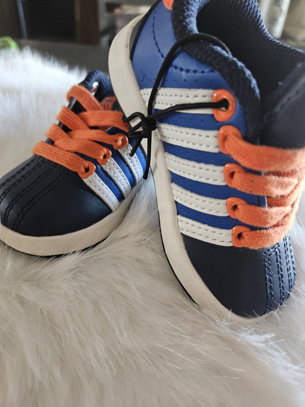 K-Swiss Navy, Orange & White Kids Sneaker - Fun Casual Shoes
